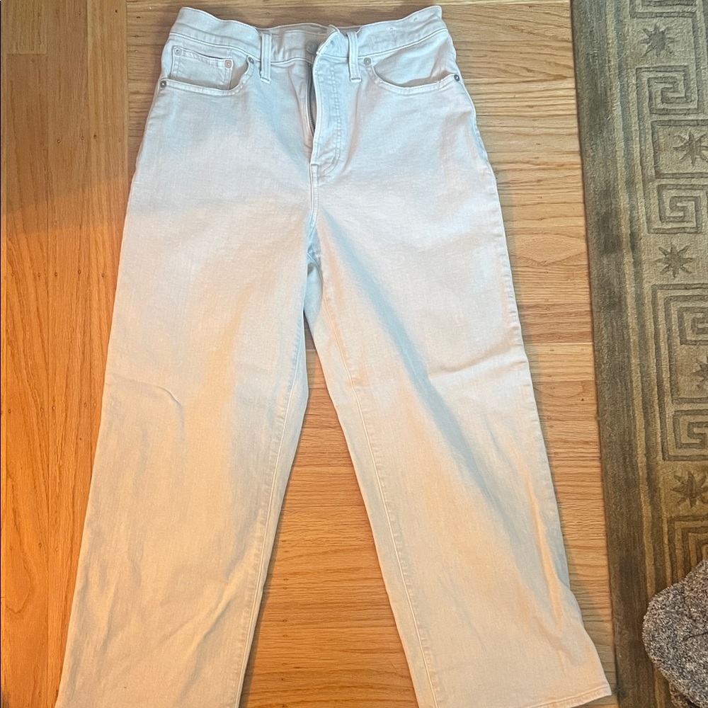Madewell Women's Cream Straight Leg Jeans